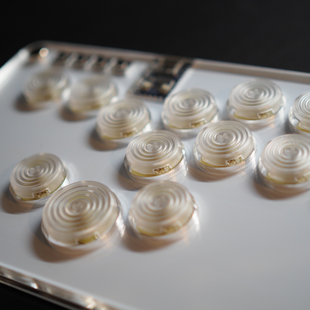 【LED】アクリルミニレバーレス14ボタン ホワイト