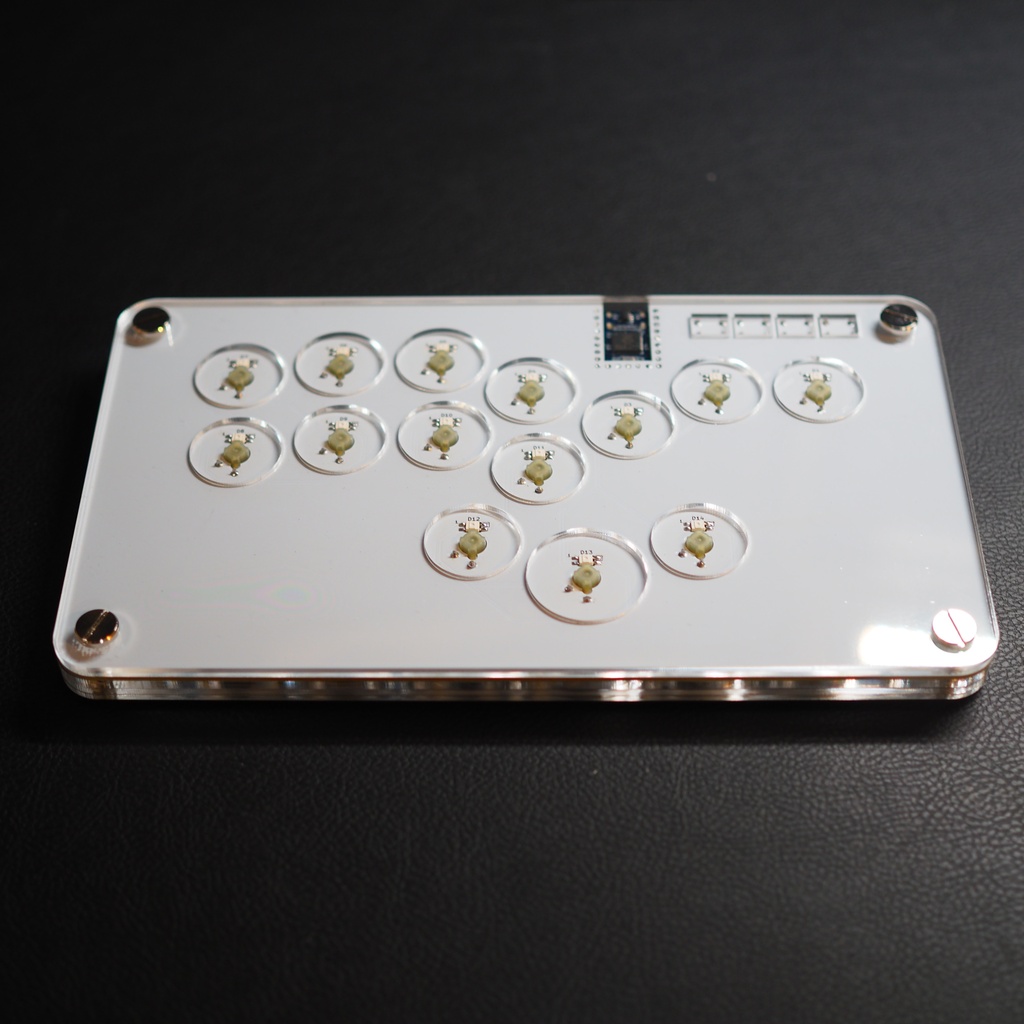 【LED】アクリルミニレバーレス14ボタン ホワイト