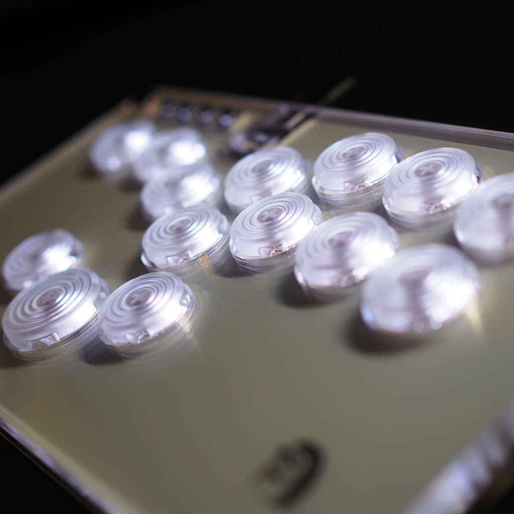 【LED】アクリルミニレバーレス14ボタン ホワイト