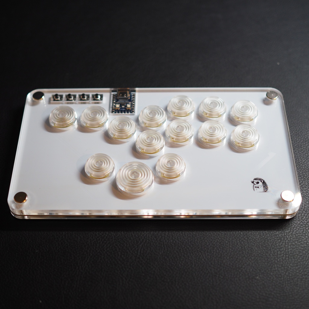 【LED】アクリルミニレバーレス14ボタン ホワイト