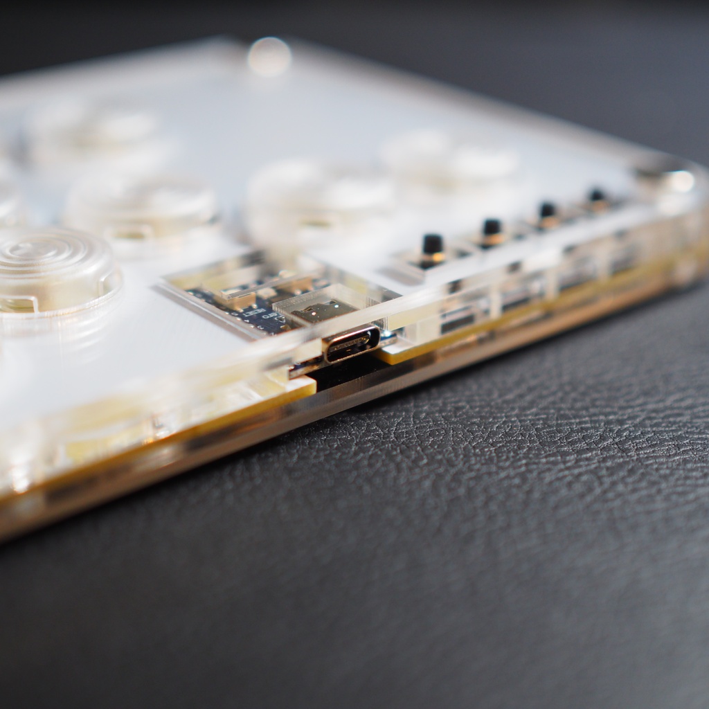 【LED】アクリルミニレバーレス14ボタン ホワイト