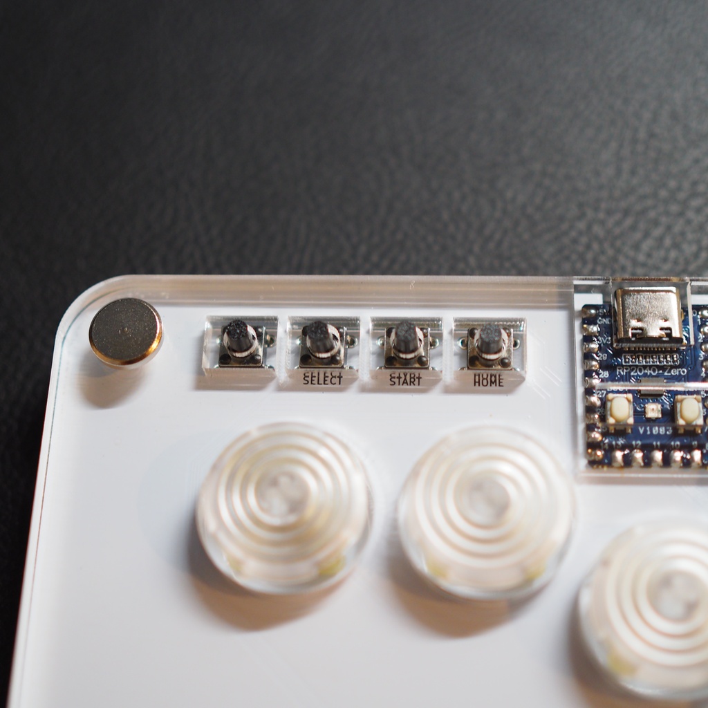 【LED】アクリルミニレバーレス14ボタン ホワイト