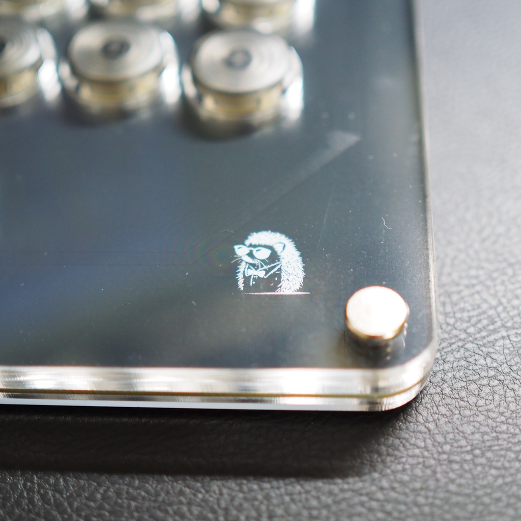 【LED】アクリルミニレバーレス14ボタン ブラック