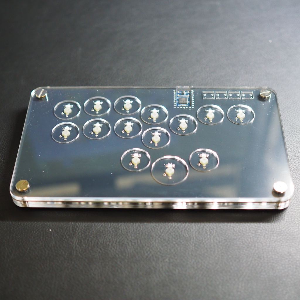 【LED】アクリルミニレバーレス14ボタン ブラック