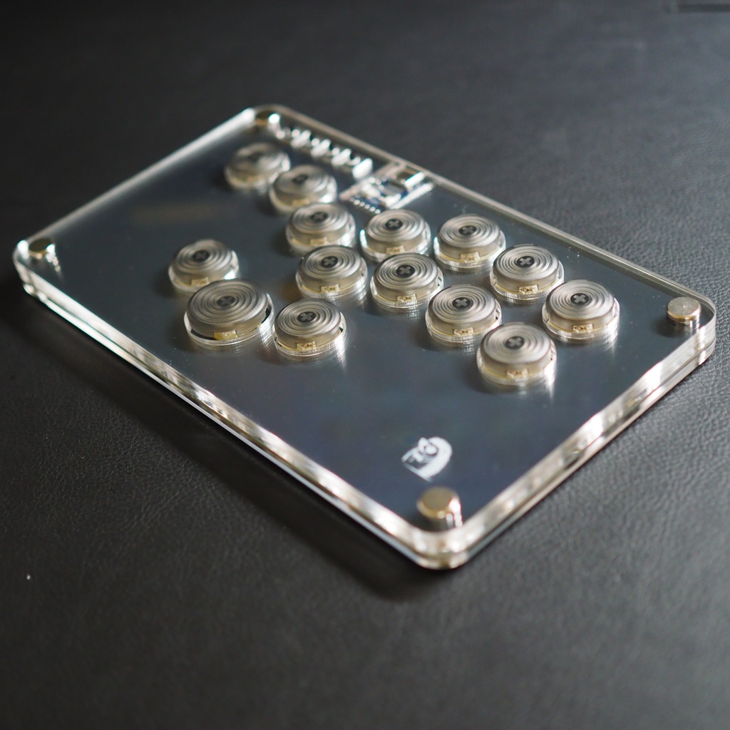 【LED】アクリルミニレバーレス14ボタン ブラック