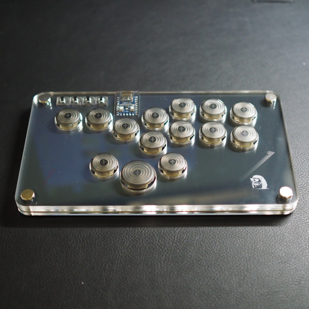 【LED】アクリルミニレバーレス14ボタン ブラック
