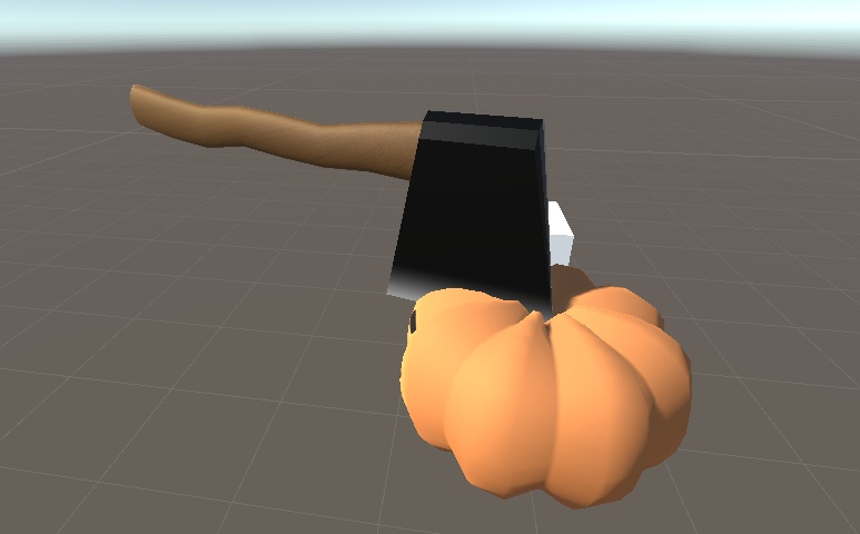 【無料・3Dモデル】斧カボチャ【ハロウィーン】