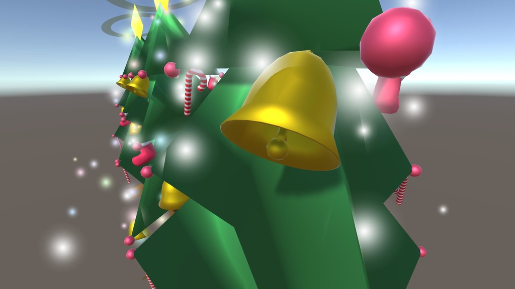 雪の降るクリスマスツリー【3Dモデル】