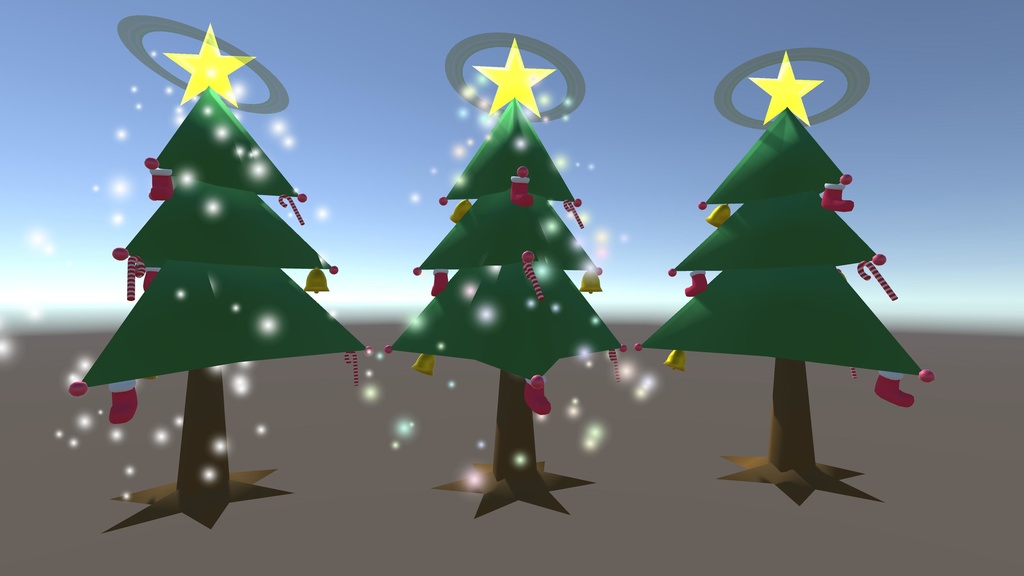 雪の降るクリスマスツリー【3Dモデル】