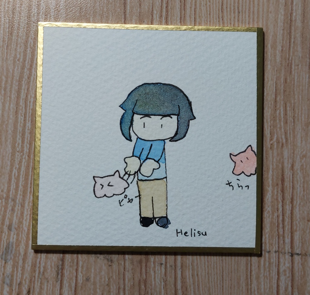 今日のメンダコちゃん豆色紙原画