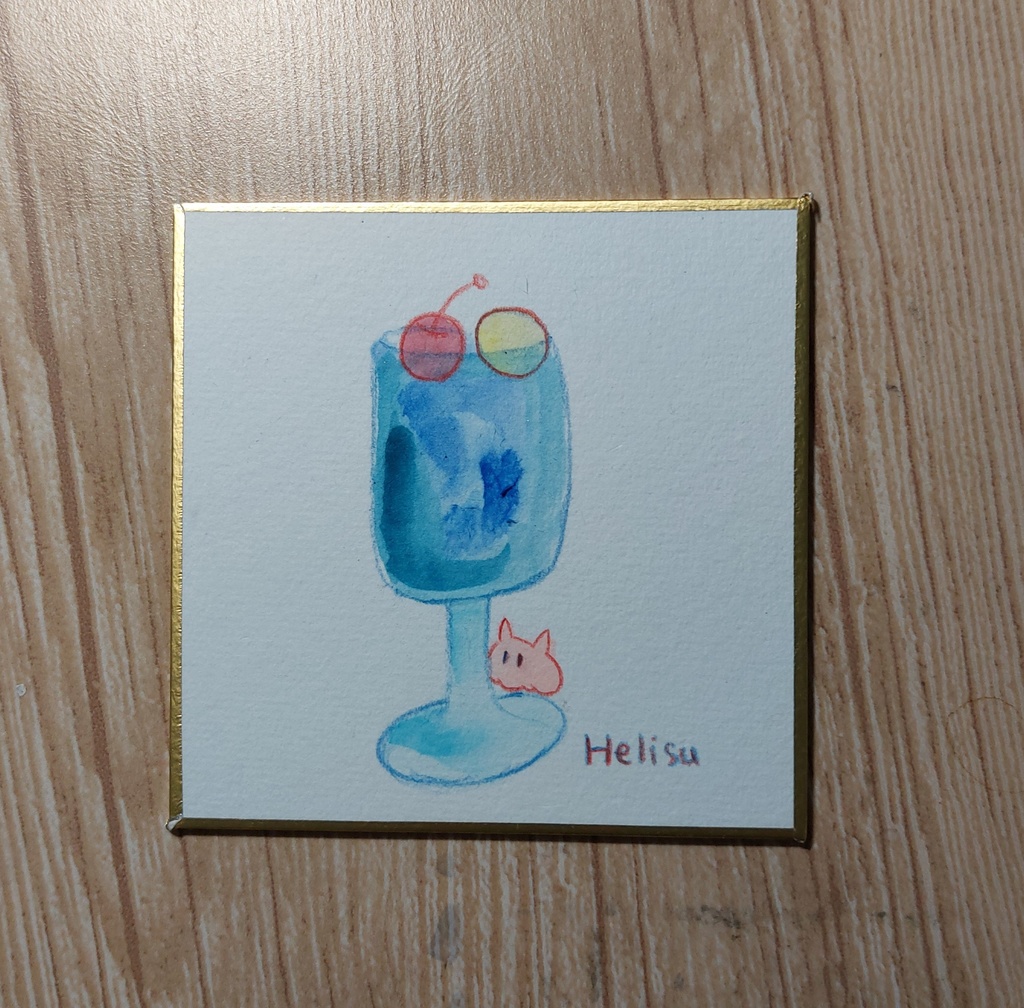 今日のメンダコちゃん豆色紙原画