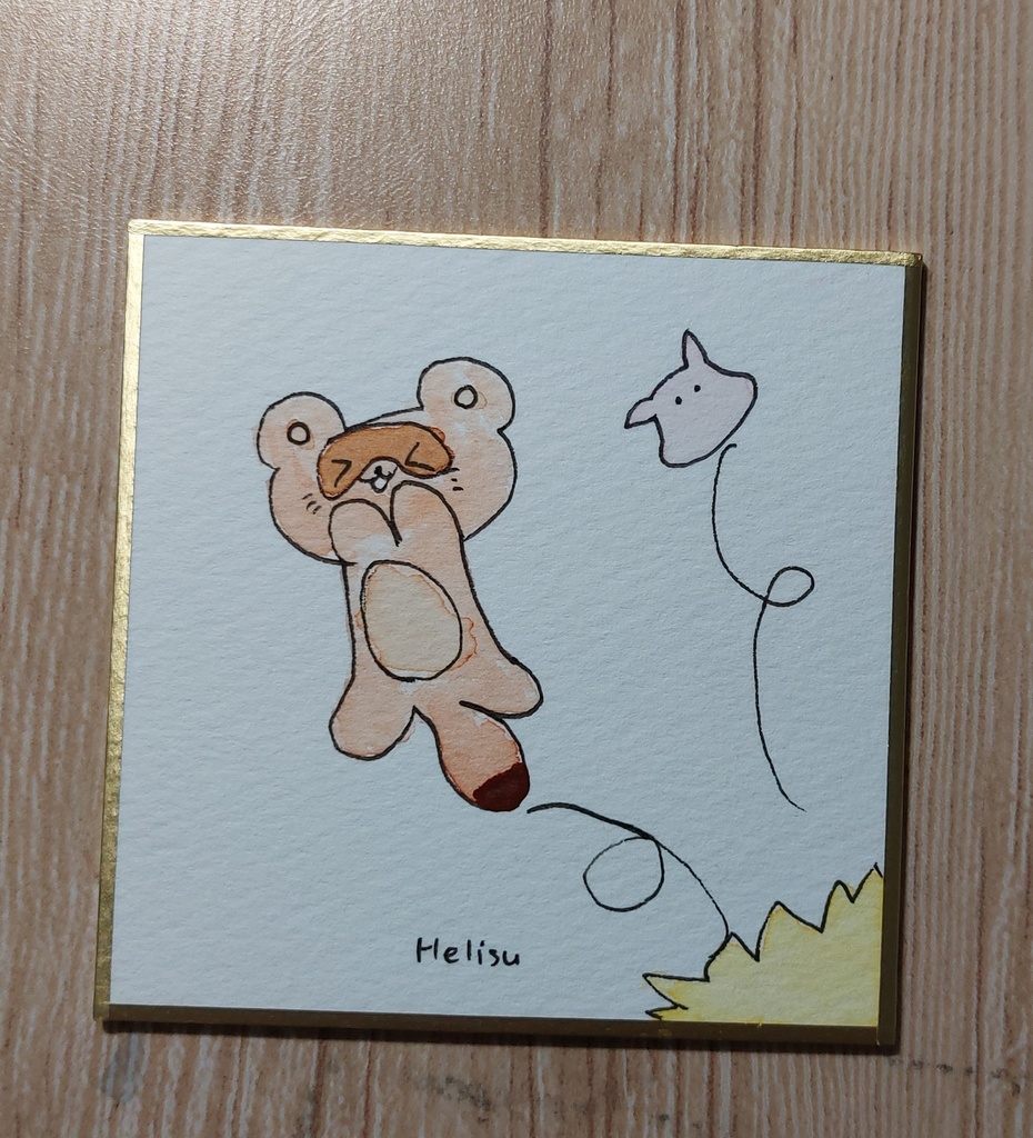 今日のメンダコちゃん豆色紙原画