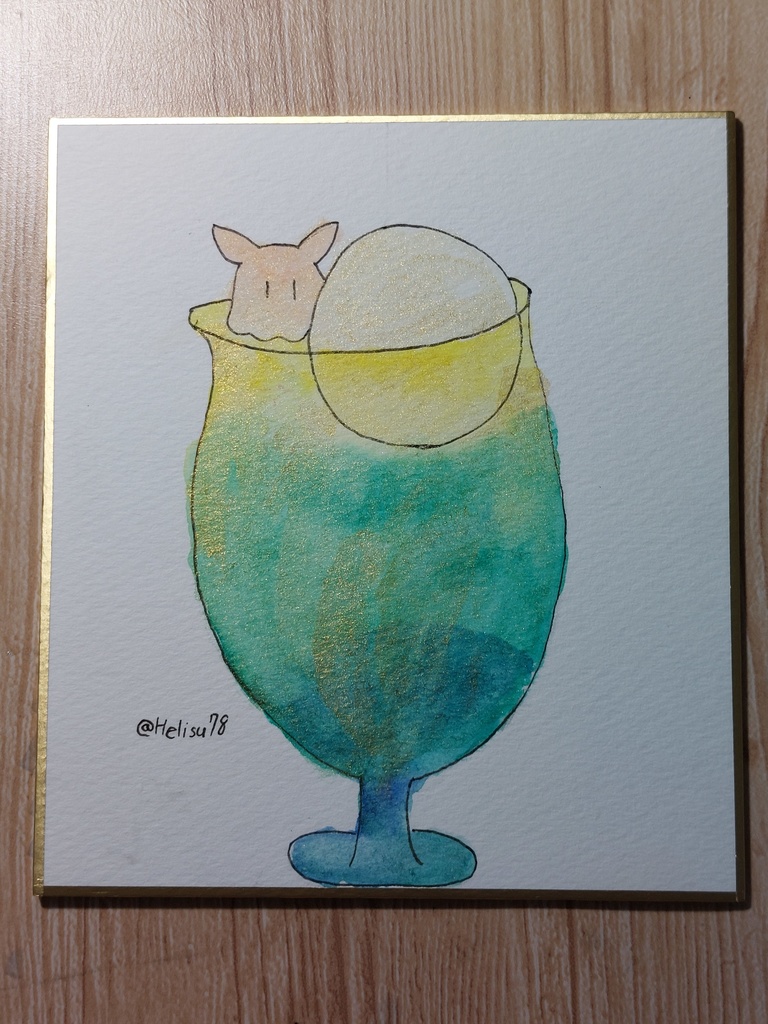 クリームソーダメンダコちゃんミニ色紙