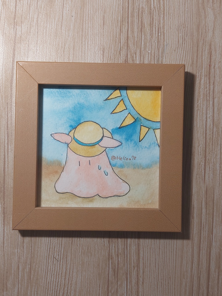 【まちゅむら祭06】ましかくミニ原画【額縁付き】