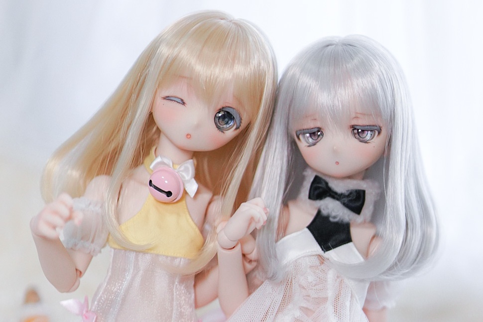 【Mint Star】ワンカールミディアム ドール用ウィッグ 9インチ