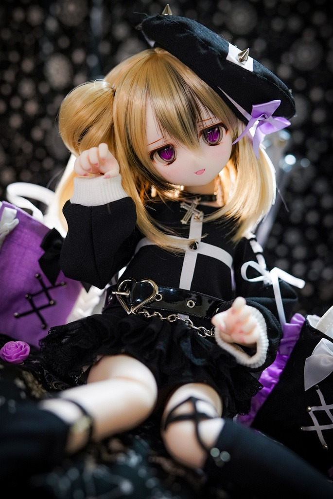 【Mint Star】インナーカラーハーフツイン ドール用ウィッグ 9インチ