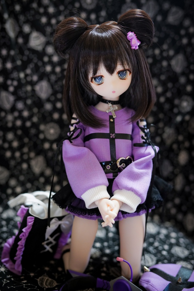 【Mint Star】インナーカラーハーフツイン ドール用ウィッグ 9インチ