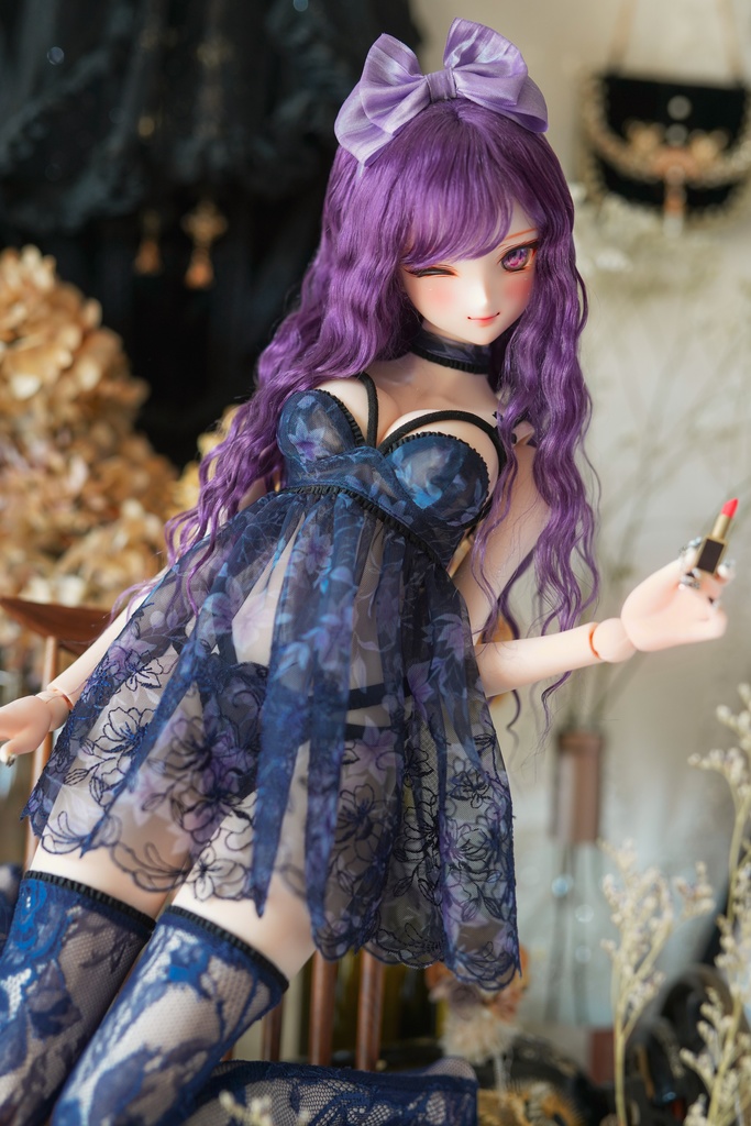 【Mint Star】ロマンチックウェーブ 8〜9インチ モヘアウィッグ