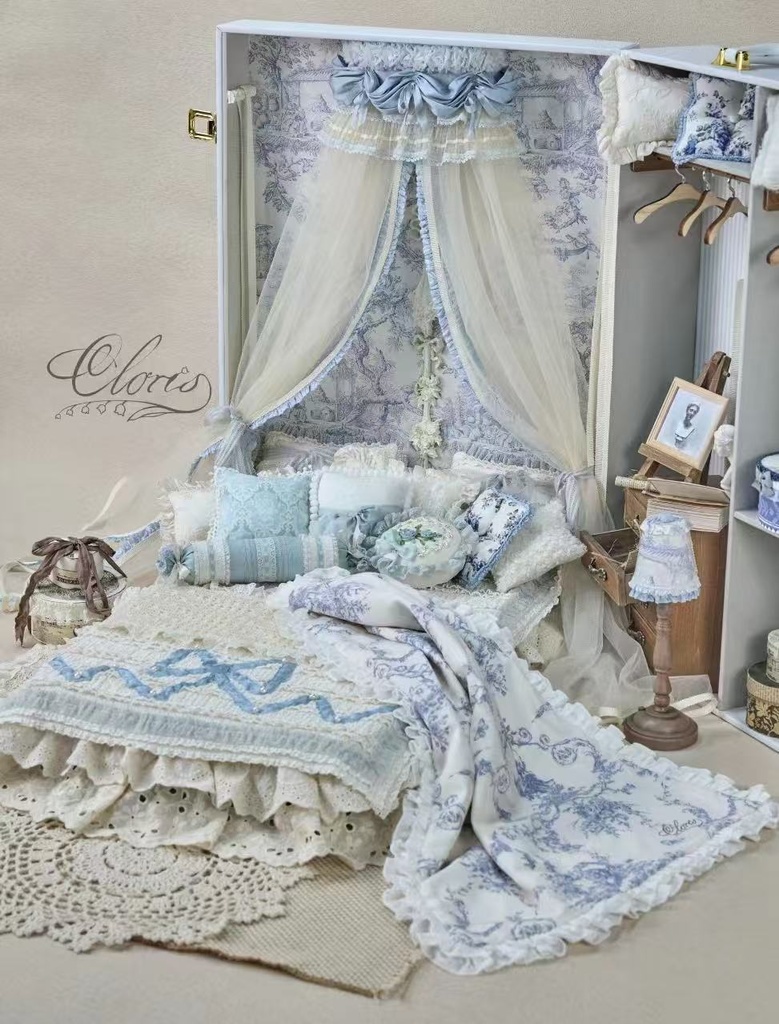 【cloris】1/4ドール用ベッドルームトランクセット フレンチブルー ver.