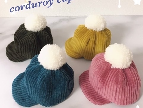 コーデュロイキャップ