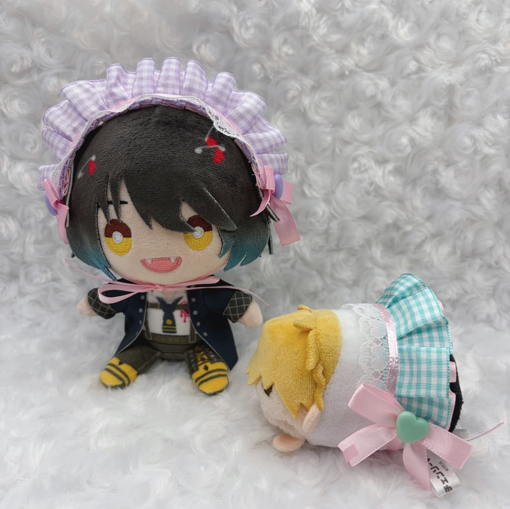 ボンネット風 パステル ギンガムチェックヘッドドレス