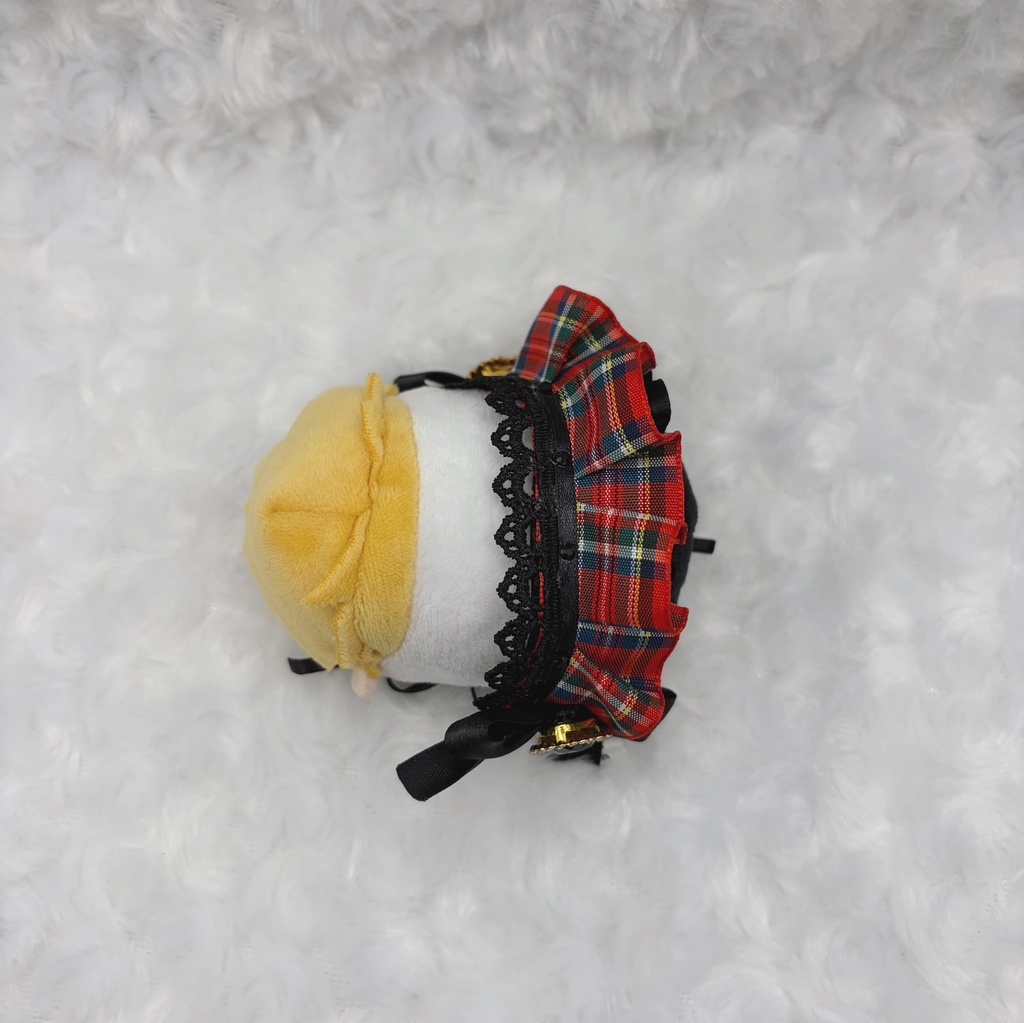 ボンネット風 タータンチェックヘッドドレス