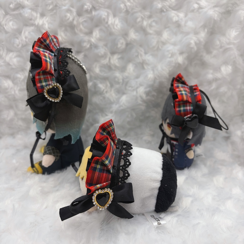 ボンネット風 タータンチェックヘッドドレス