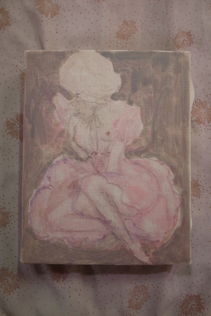 sweet pea, oil on canvas, my original art