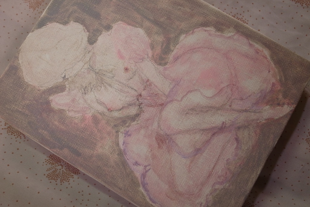 sweet pea, oil on canvas, my original art