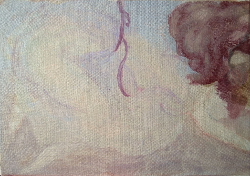 write a letter, oil on canvas, my original work