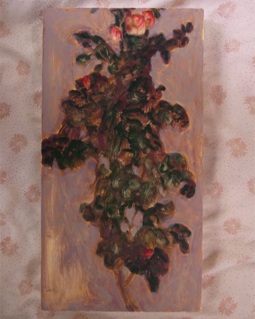 high priestess, oil on wood, my original painting 