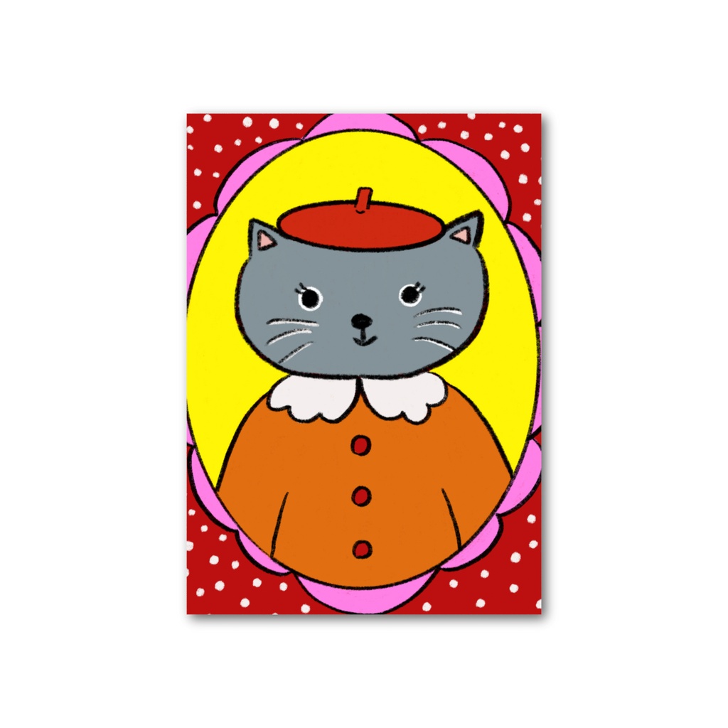 鏡の中のネコ　フォト風カード