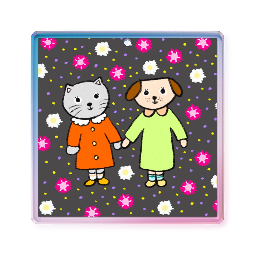 夜のお花畑 オーロラアクリルキーホルダー