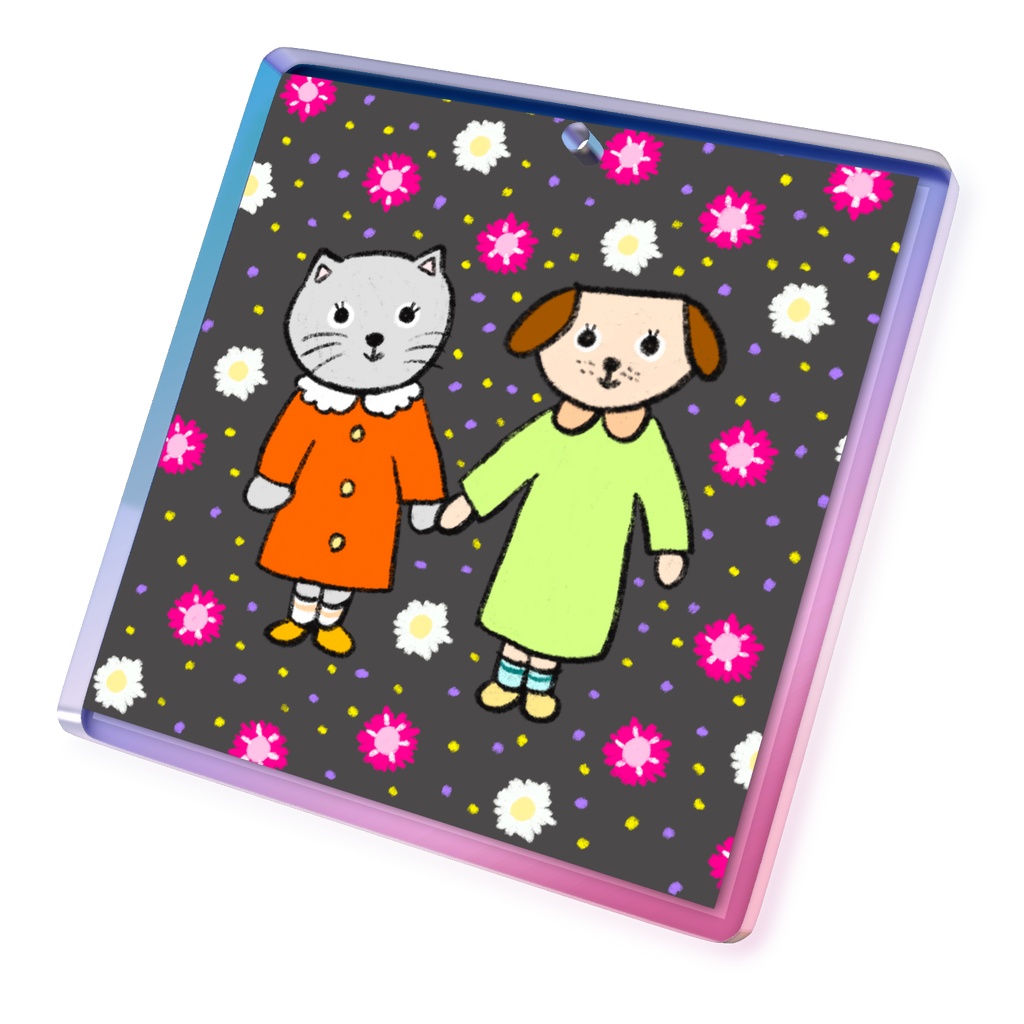 夜のお花畑　オーロラアクリルキーホルダー