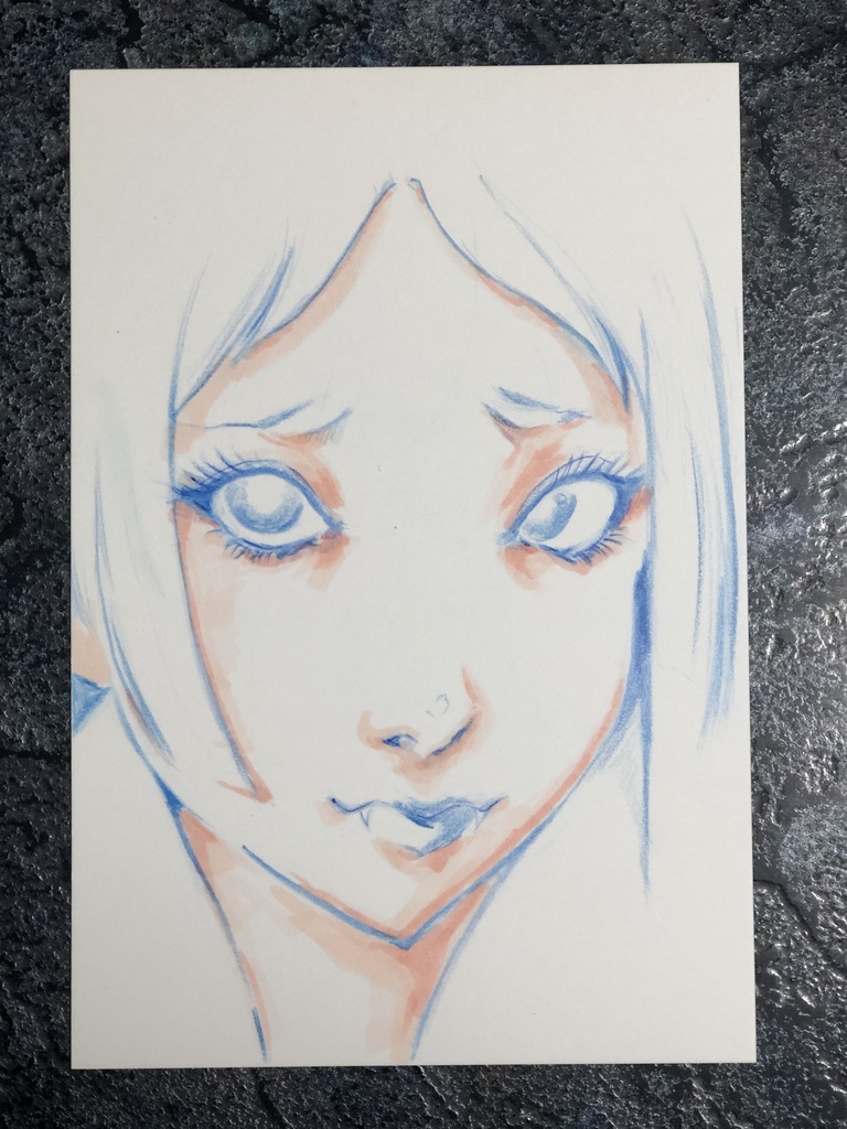 『限定版③』稲口マンゾ絵画展【空に穴があくほどに、冬】原画付き記念コラボポストカードセット