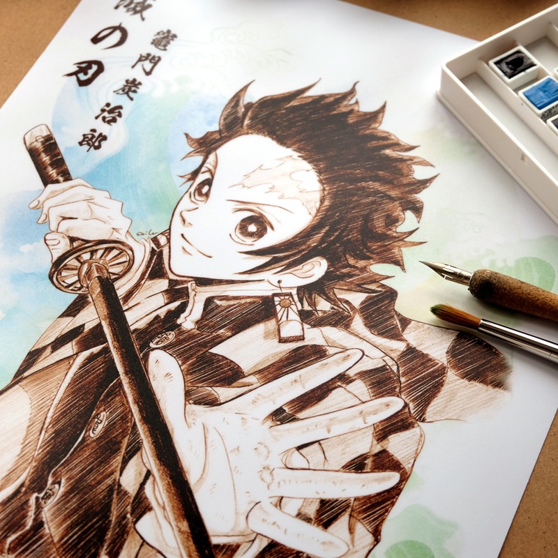 鬼滅の刃 スケッチ風 ポスター