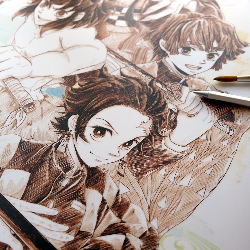 鬼滅の刃 スケッチ風 ポスター