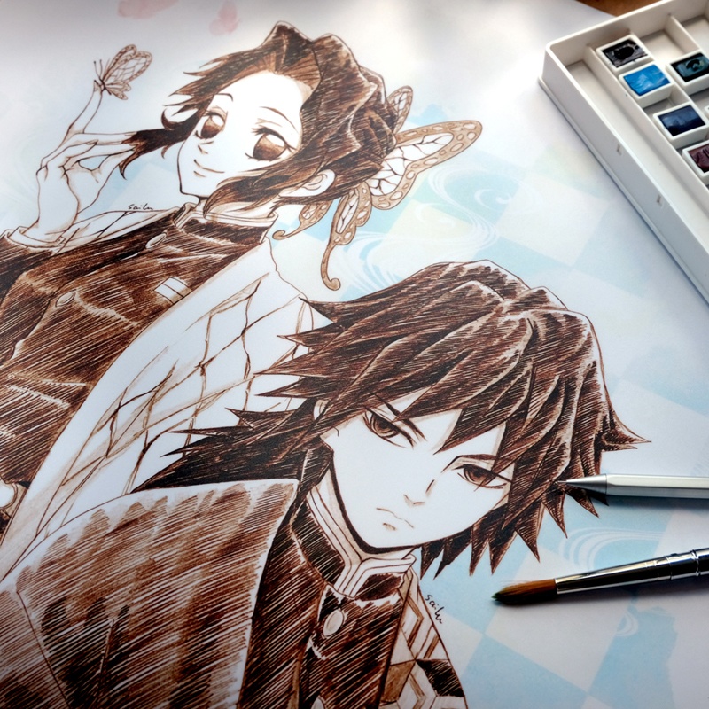 鬼滅の刃 スケッチ風 ポスター