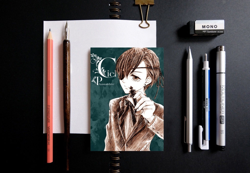 黒執事 スケッチ風 v2 ポストカード