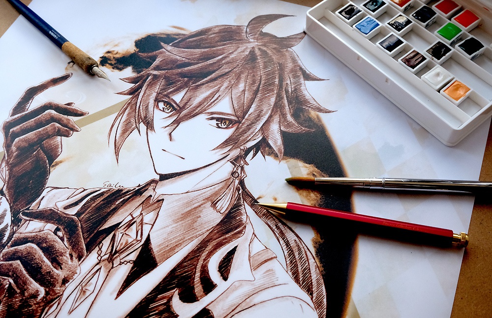 原神 ポスター スケッチ風