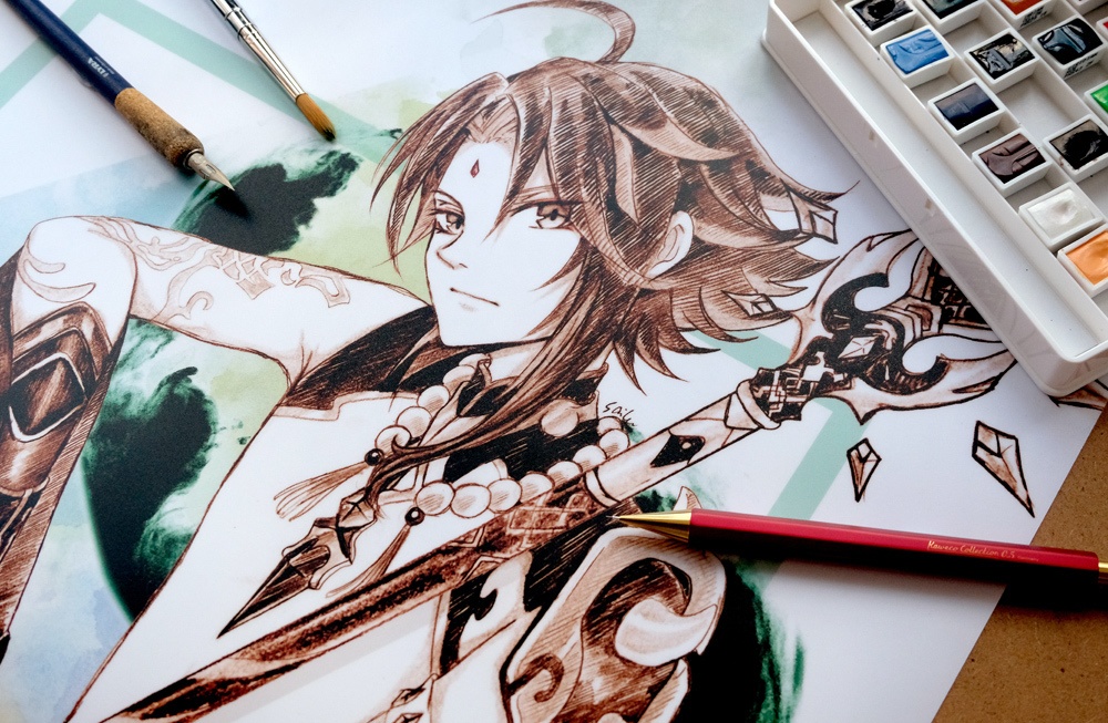 原神 ポスター スケッチ風