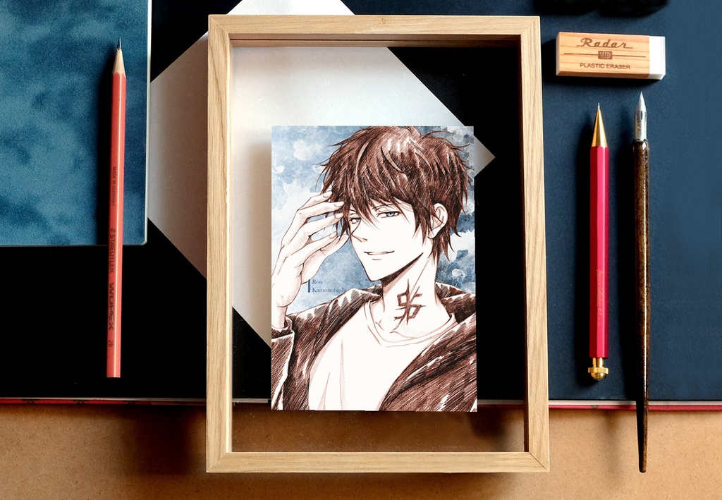 鴨乃橋ロンの禁断推理 ポストカード スケッチ風