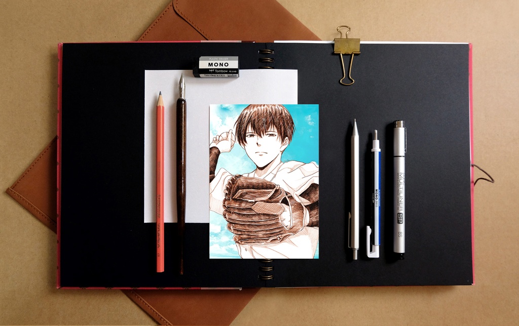 忘却バッテリー ポストカード スケッチ風