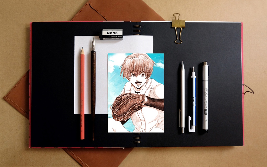 忘却バッテリー ポストカード スケッチ風