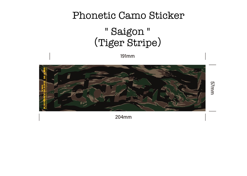 Phonetic Camo Sticker "Saigon" (Tiger Stripe) (1枚)