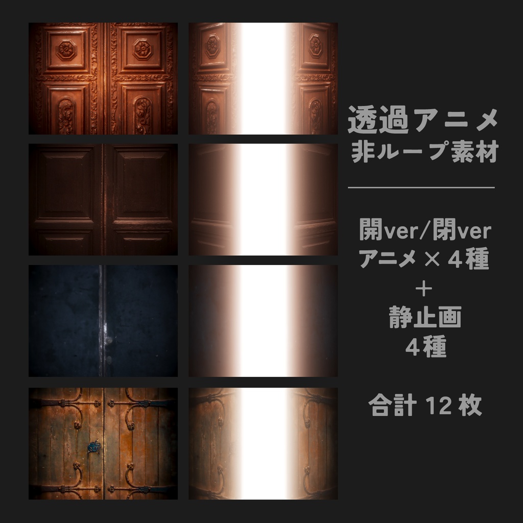【無料】開閉する扉 アニメ素材【ココフォリア用】