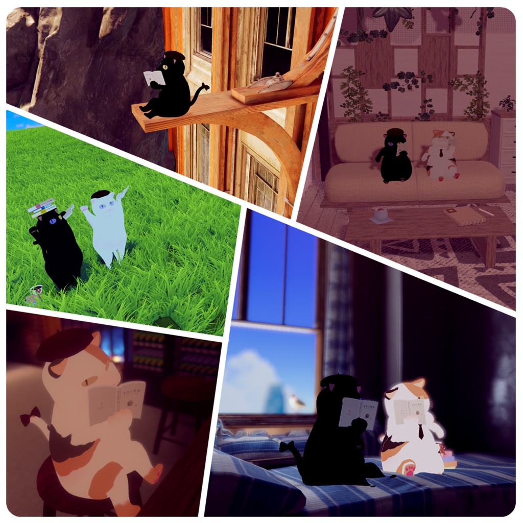 VRChat専用オリジナル3Dモデル「積読にゃあ」