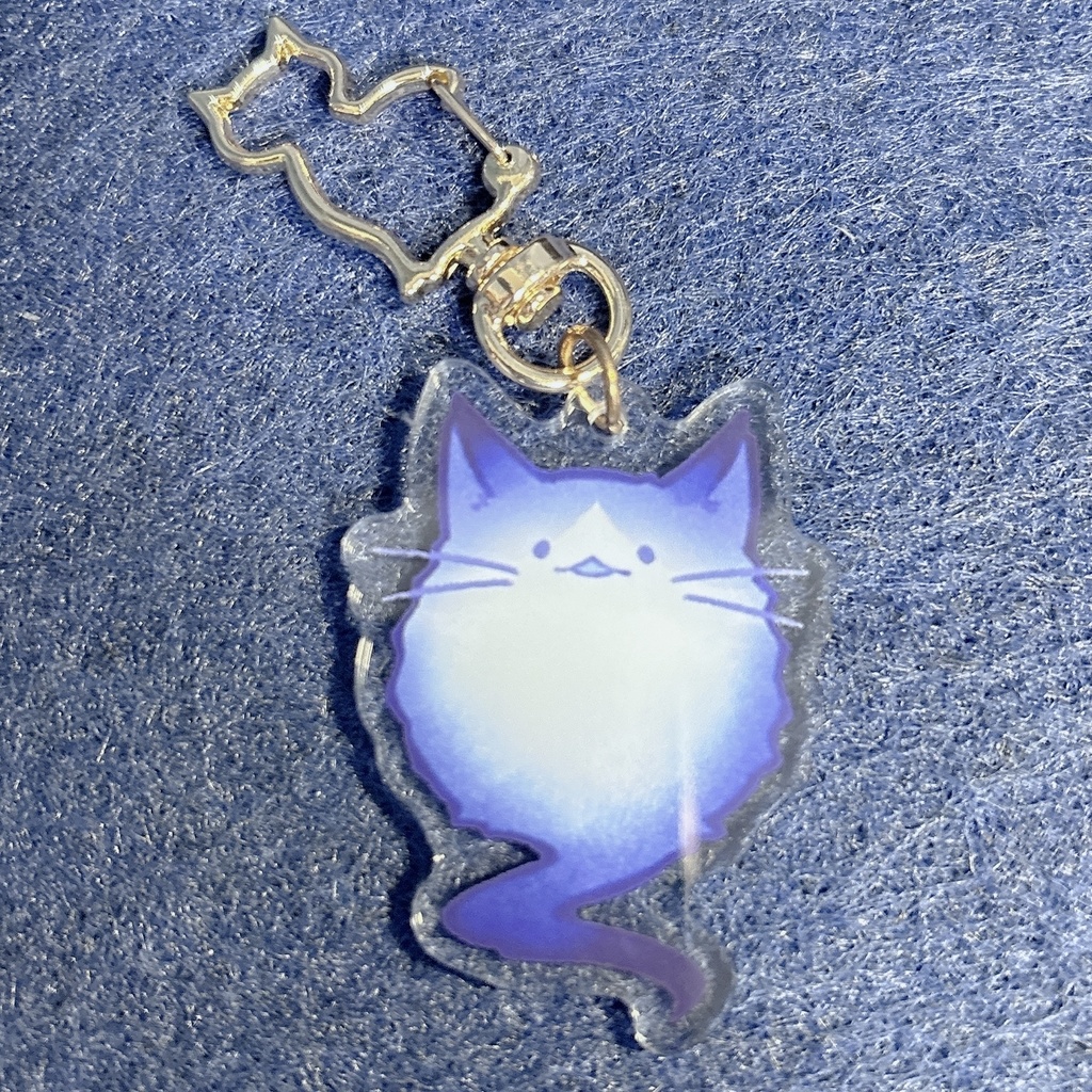 【再販/21個限定】幽霊猫アクキー 青※金具違いの新バージョン