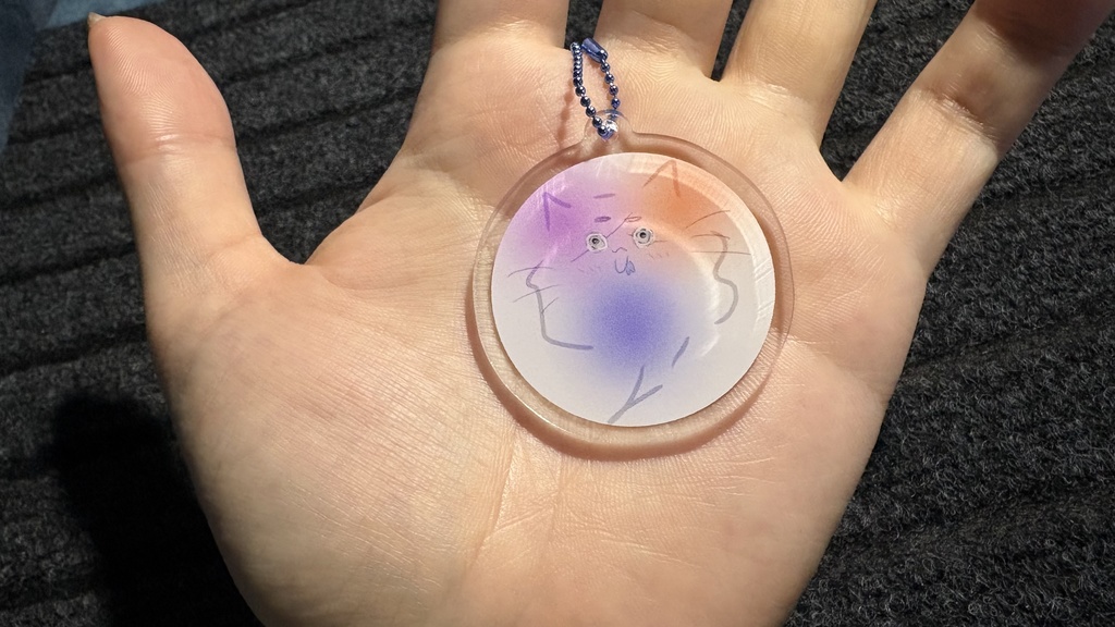 ボールチェーンキーホルダー『幽霊猫の俺イラスト』