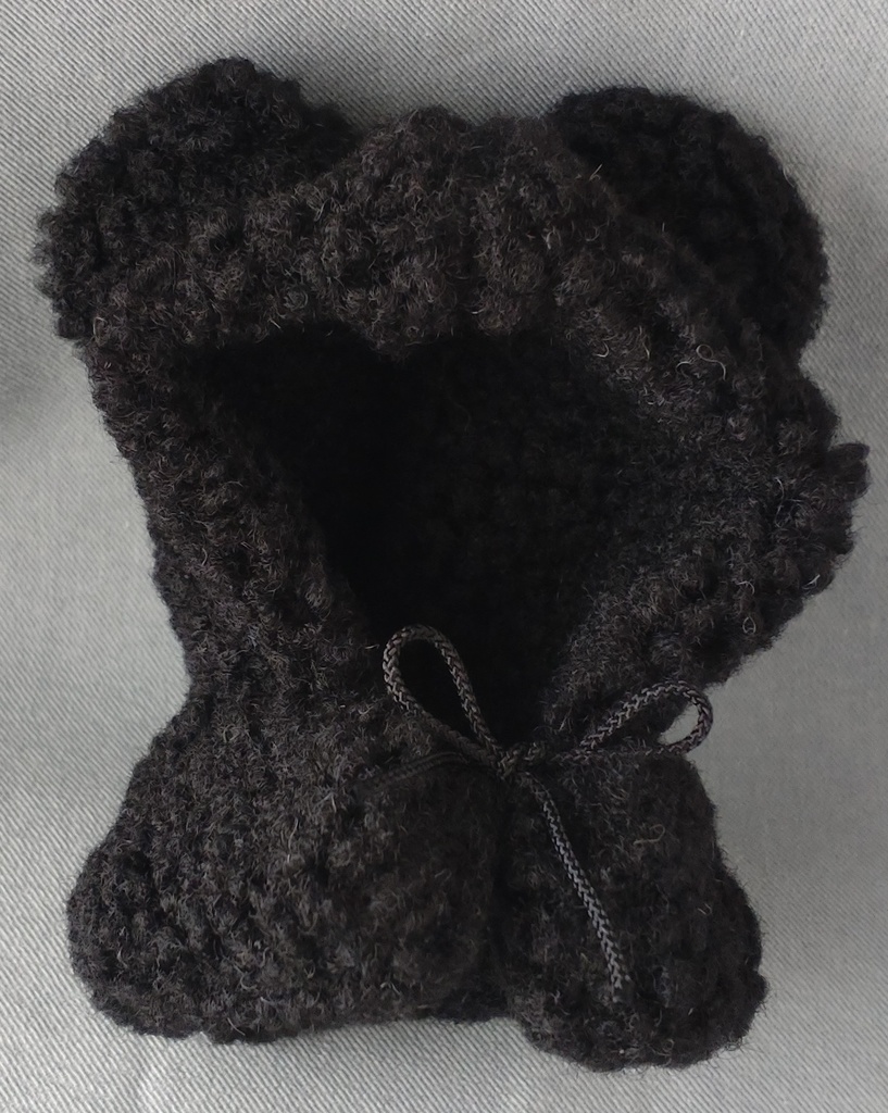 ふわもこポンチョ耳つきブラック（にじぱぺっとさんサイズ）